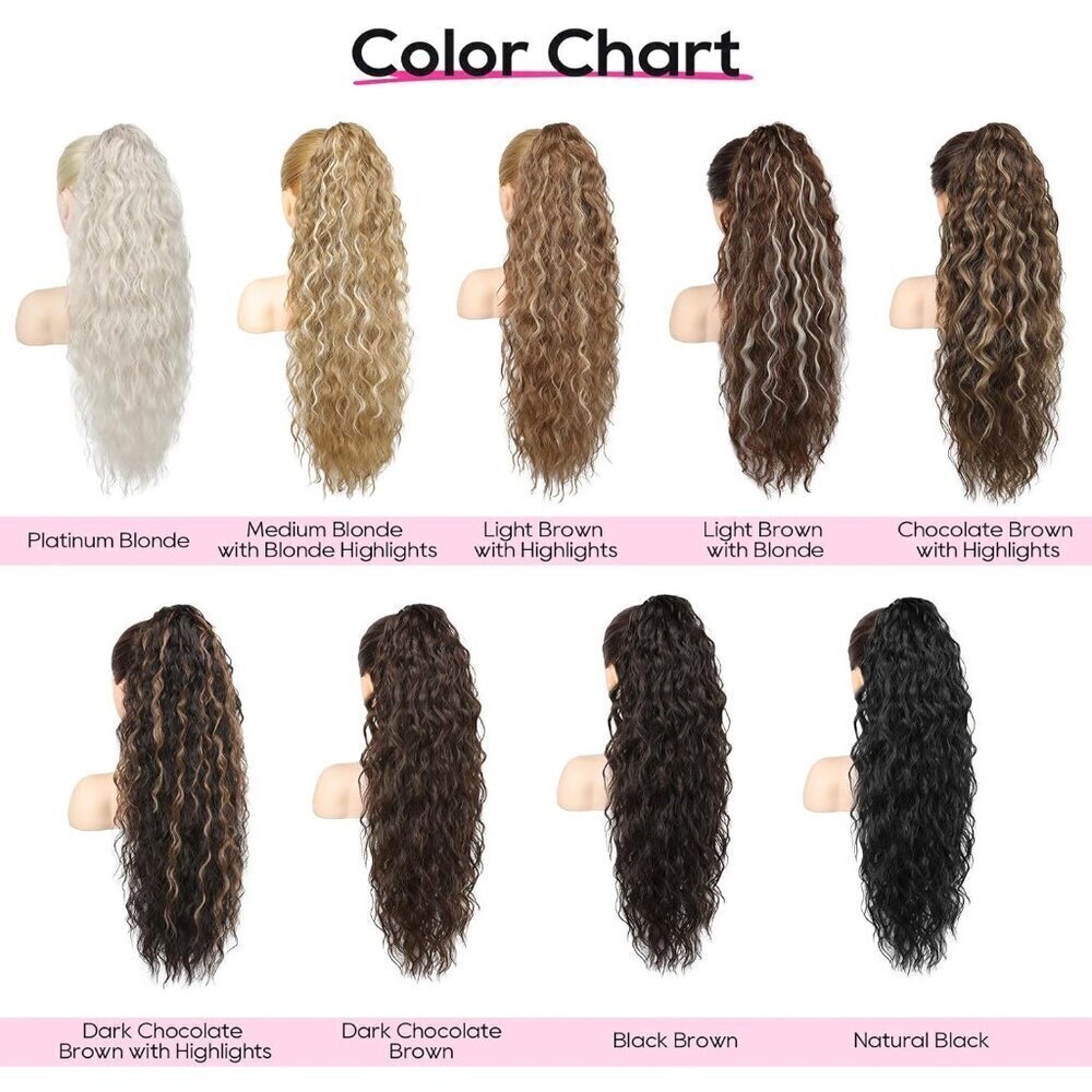 Ponytail Extension 26" Long Claw Clip Ponytail Extension Curly Wavy Pony Tails H - Picture 8 of 8